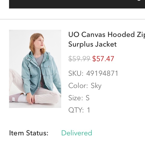 NWOT UO canvas hooded zip up jacket - Picture 2 of 4